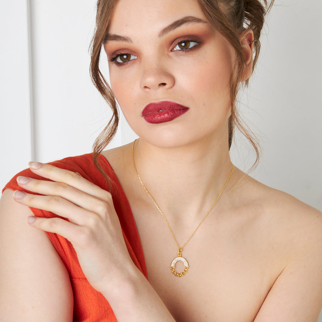 Halkalı Zincir Kolye - 925 GÜMÜŞ