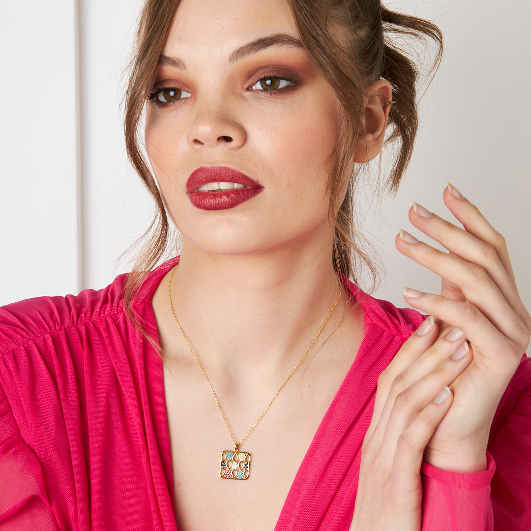 Renkli Gözyaşı Kolyesi - 925 GÜMÜŞ