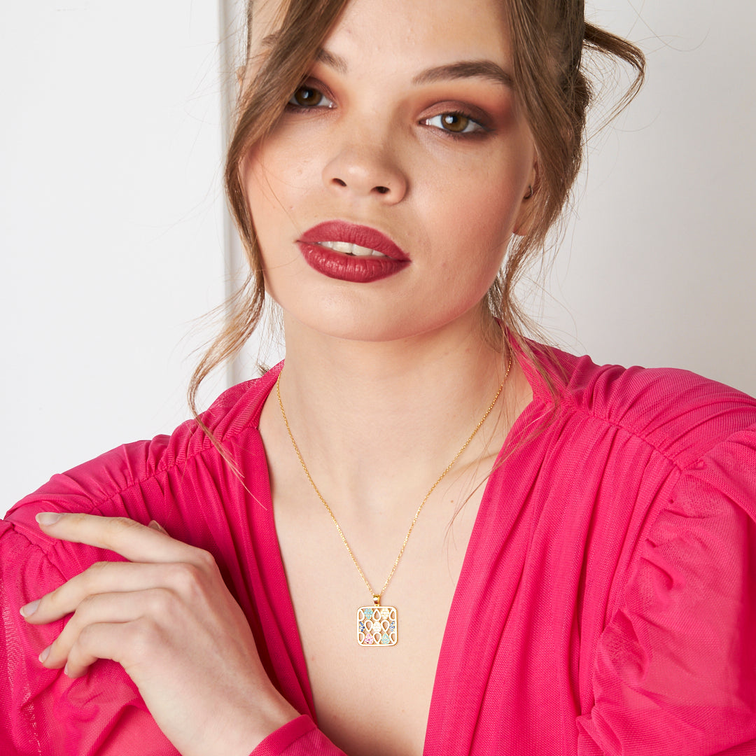 Renkli Gözyaşı Kolyesi - 925 GÜMÜŞ