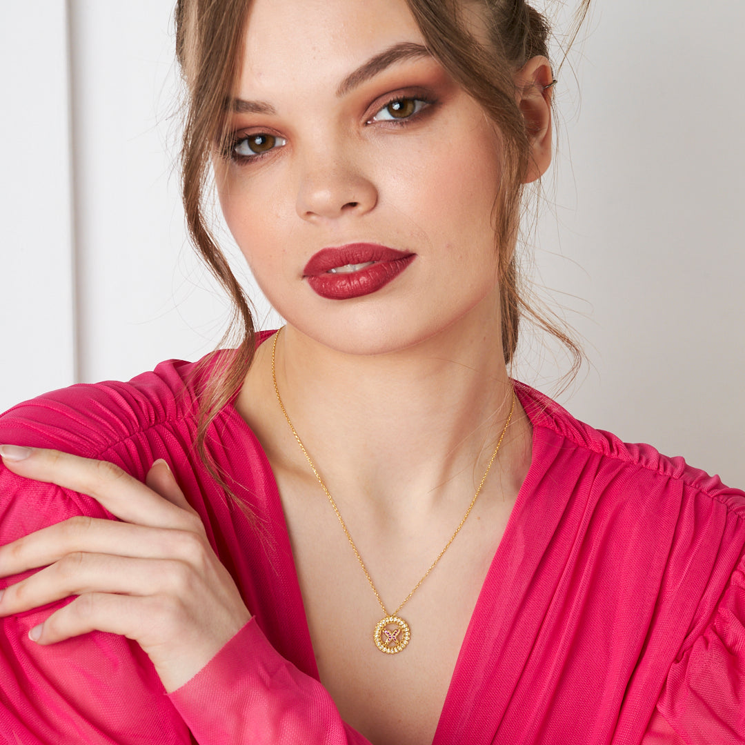 Daire Kelebek Kolye - 925 GÜMÜŞ