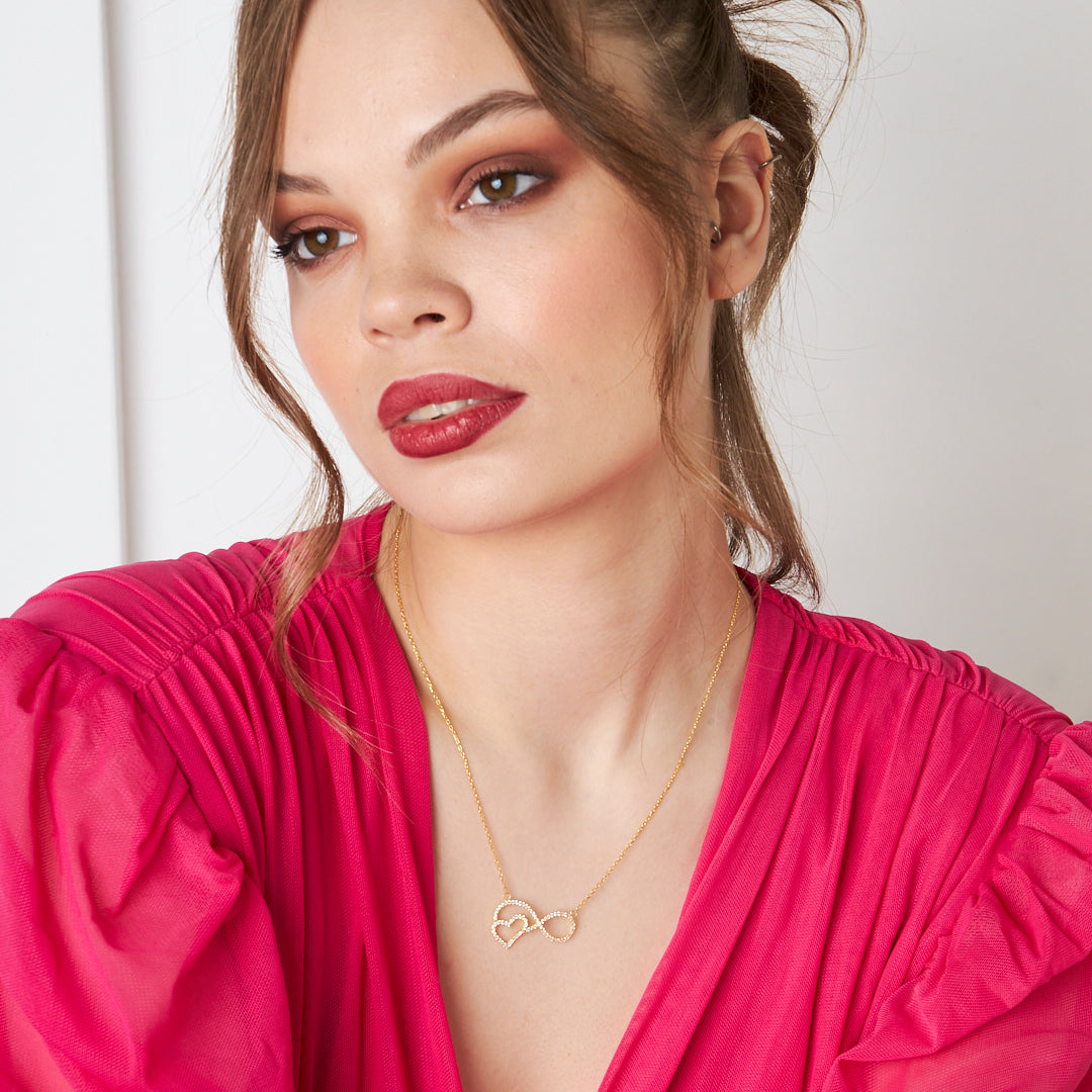 Kalpli Sonsuz Kolye - 925 GÜMÜŞ