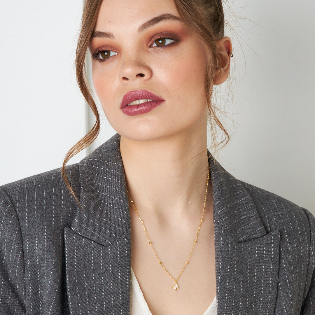 İnci Kelebek Kolye - 925 GÜMÜŞ