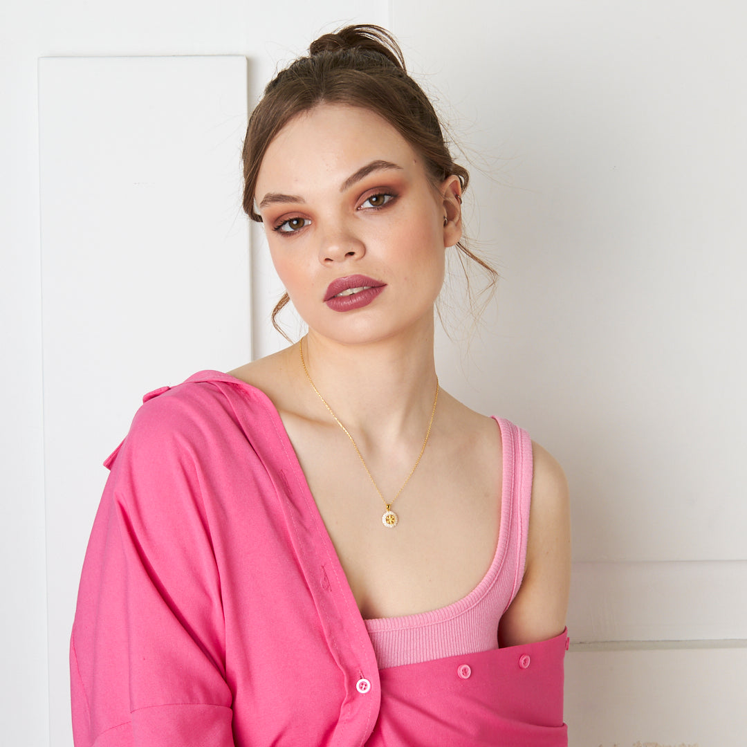 Fiyonklu Kar Tanesi Kolye - 925 GÜMÜŞ