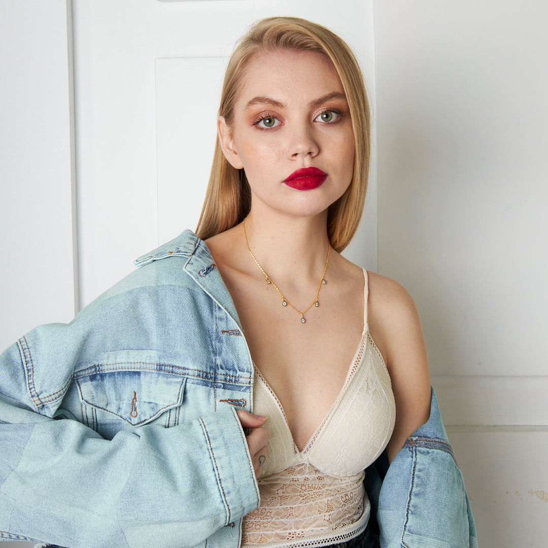 Beşli Nazar Kolyesi - 925 GÜMÜŞ