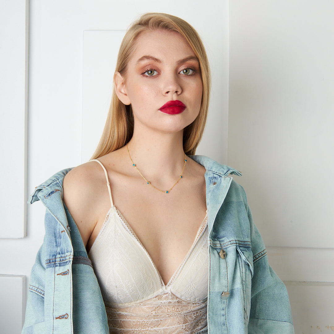 Çoklu Nazar Kolyesi - 925 GÜMÜŞ