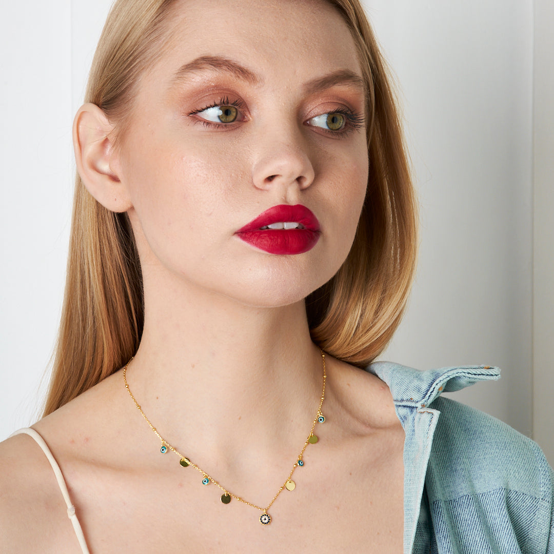 Payet Nazar Boncuğu Kolye - 925 GÜMÜŞ