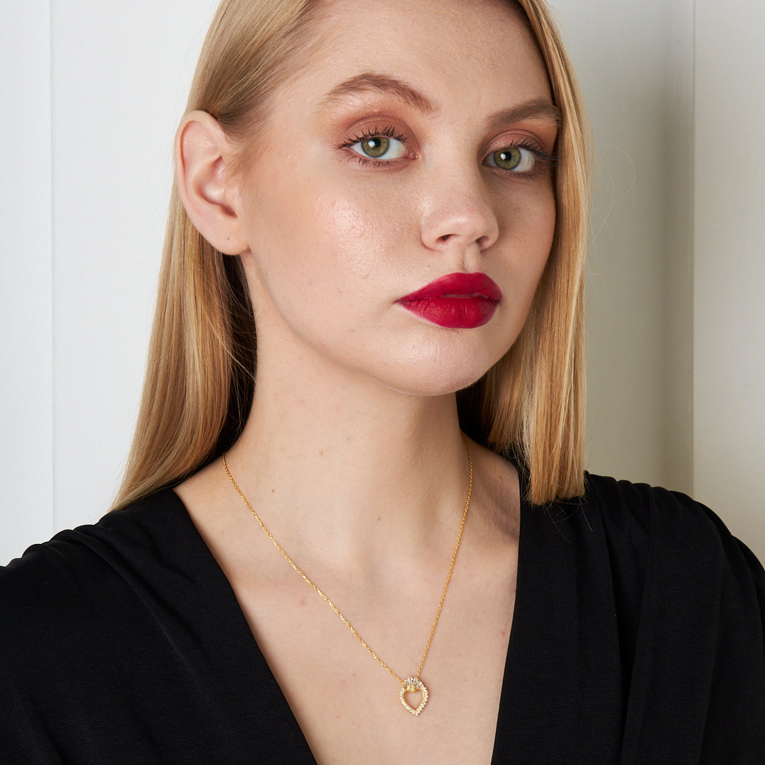 Kraliçe Kalp Kolye - 925 GÜMÜŞ