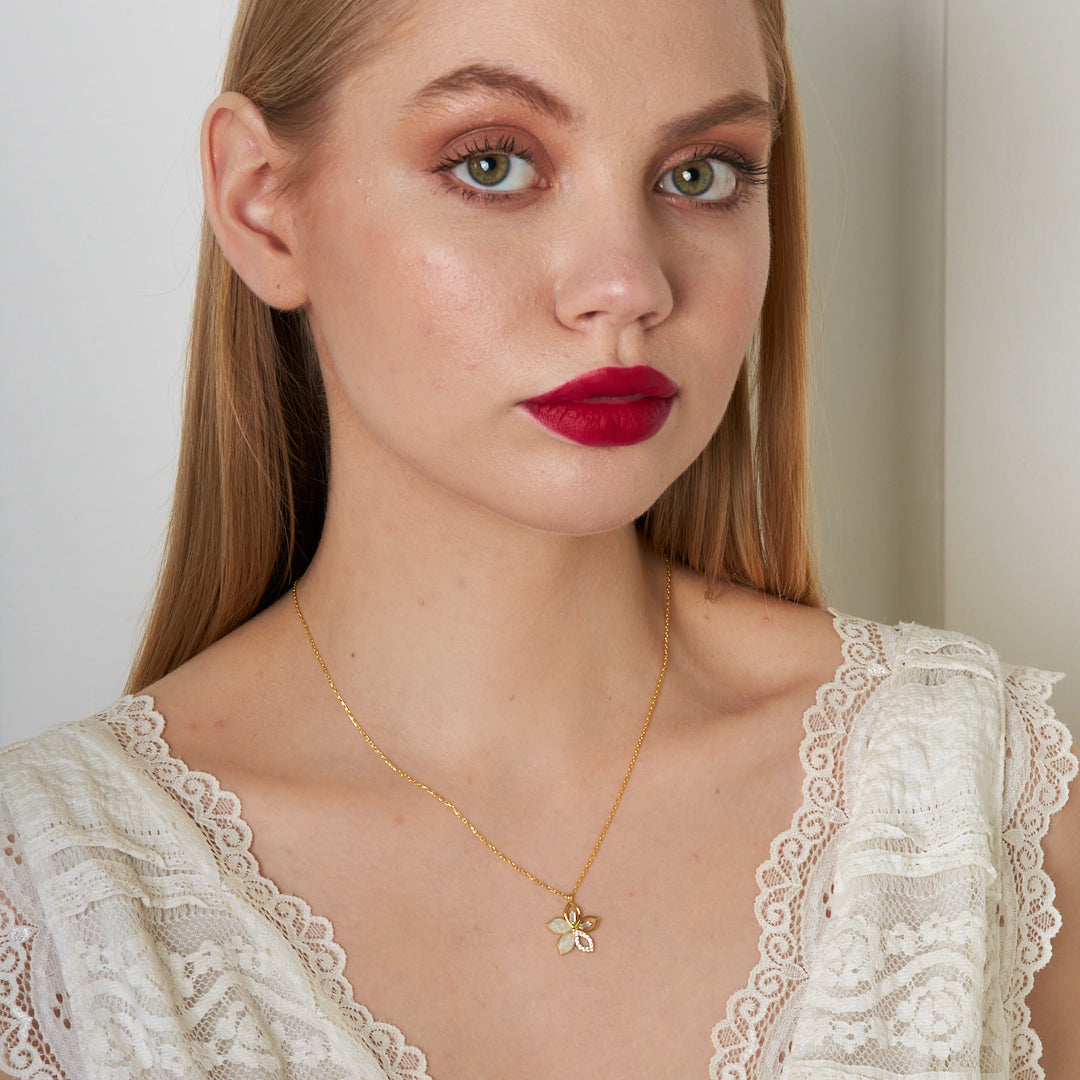 Lotus Çiçeği Kolye - 925 GÜMÜŞ