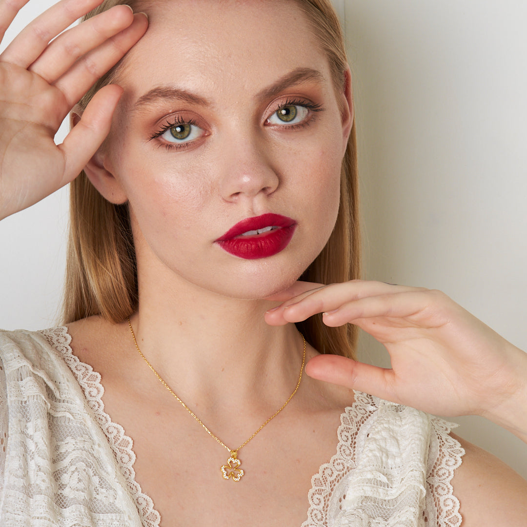 Üç Yapraklı Yonca Kolye - 925 GÜMÜŞ