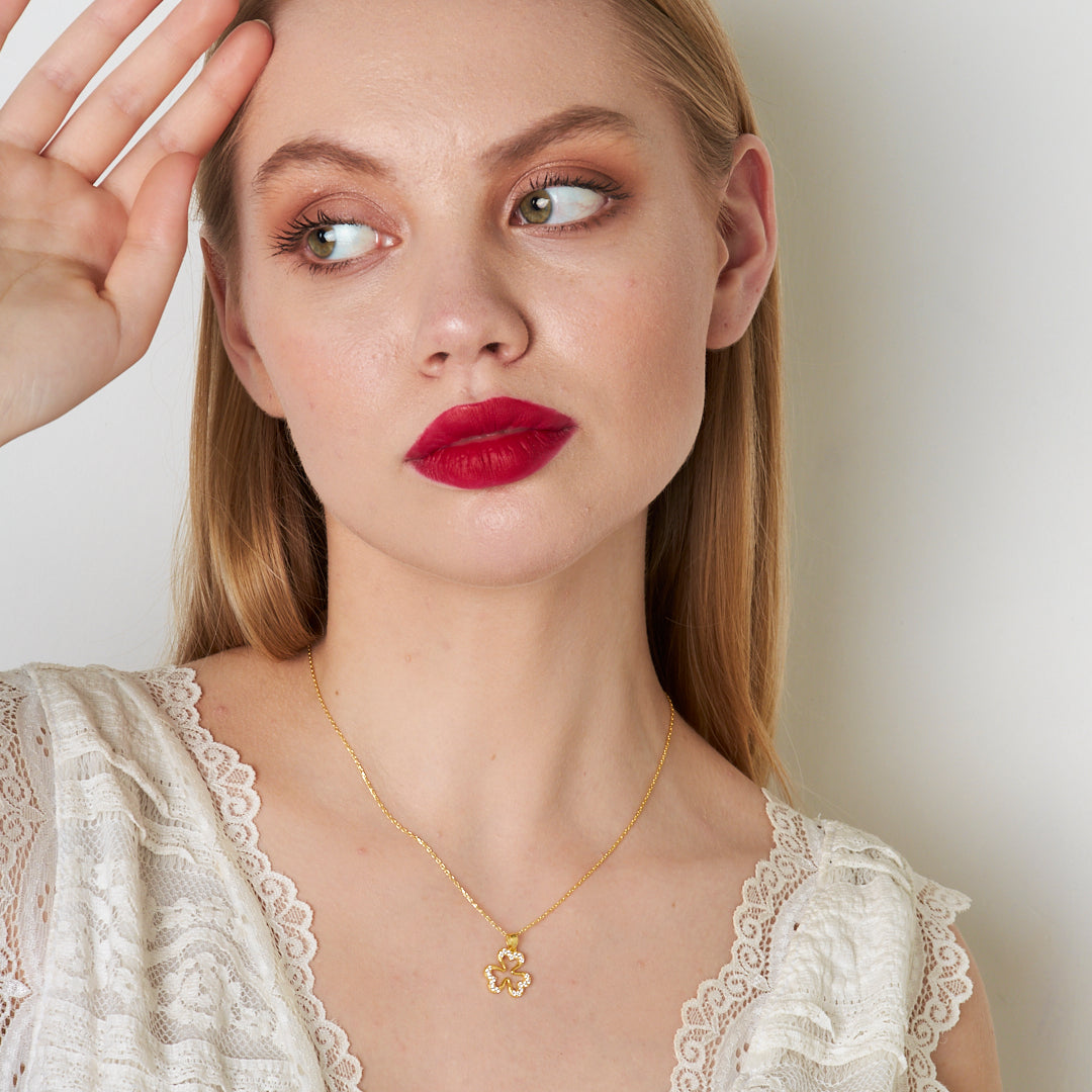 Üç Yapraklı Yonca Kolye - 925 GÜMÜŞ