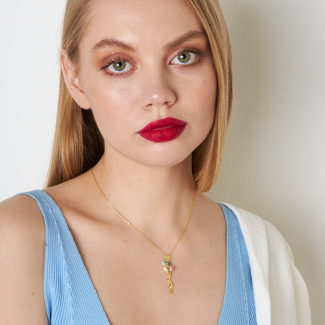 Uçan Balon Kız Kolye - 925 GÜMÜŞ