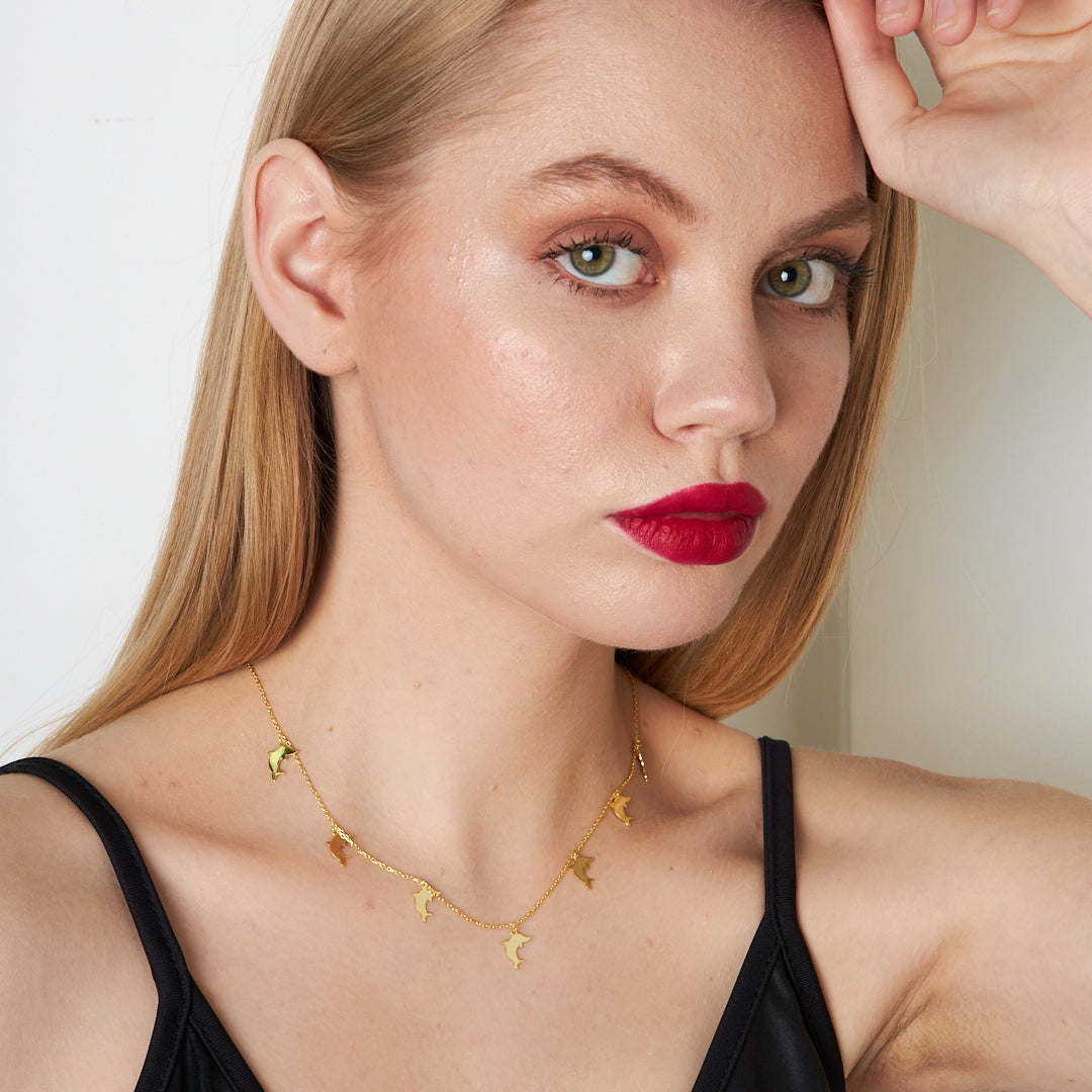 Sıralı Yunus Kolye - 925 GÜMÜŞ