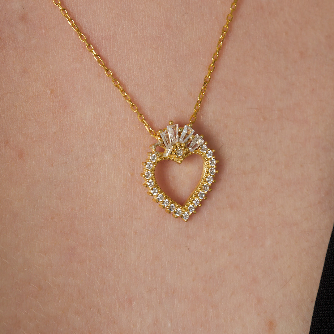 Kraliçe Kalp Kolye - 925 GÜMÜŞ