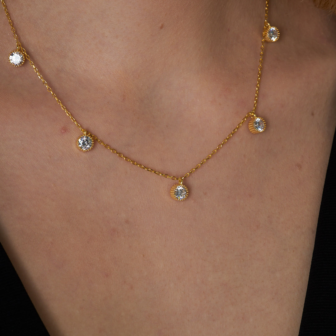 Tek Taş Tasarımlı Kolye - 925 GÜMÜŞ