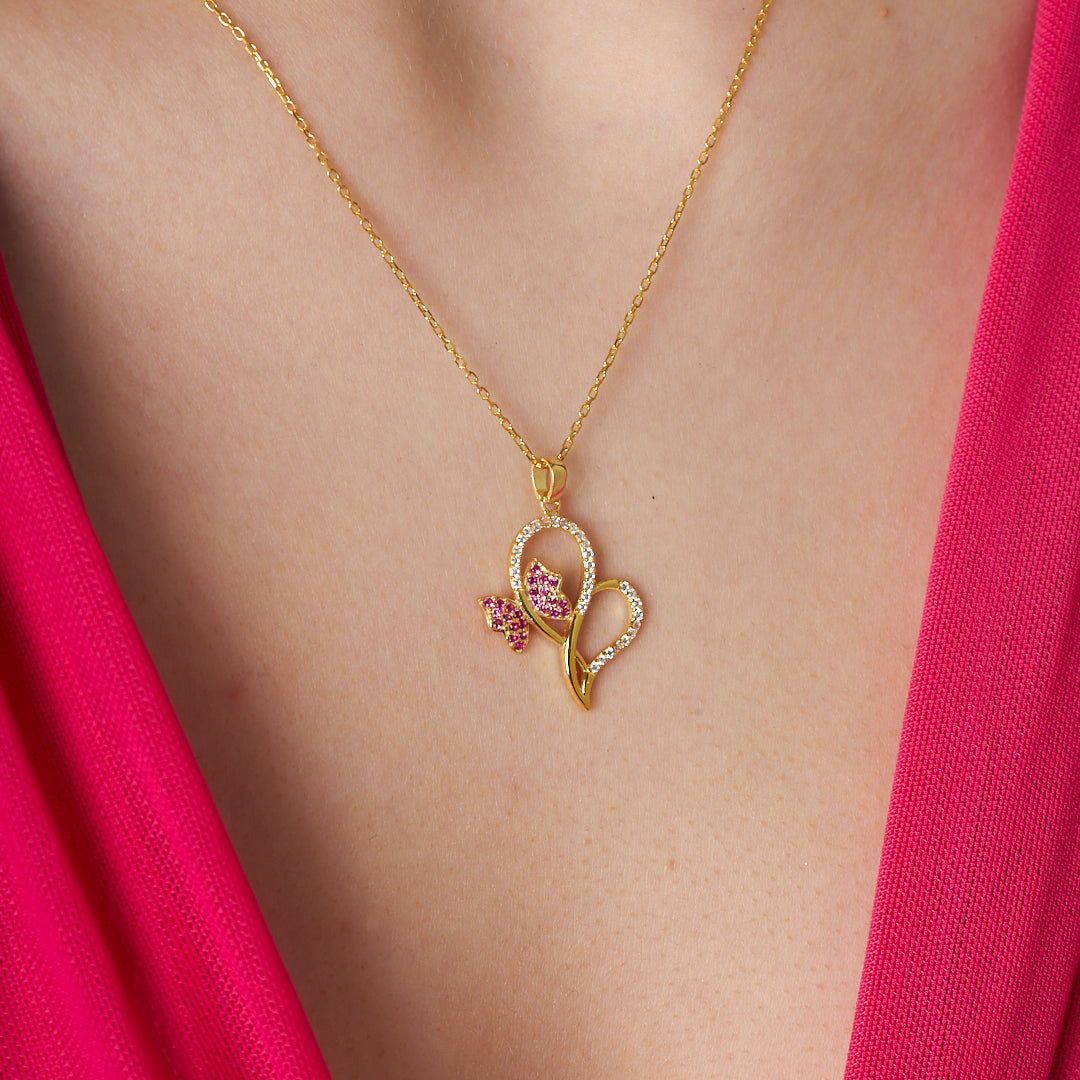 Aşk Kelebek Kolye - 925 GÜMÜŞ