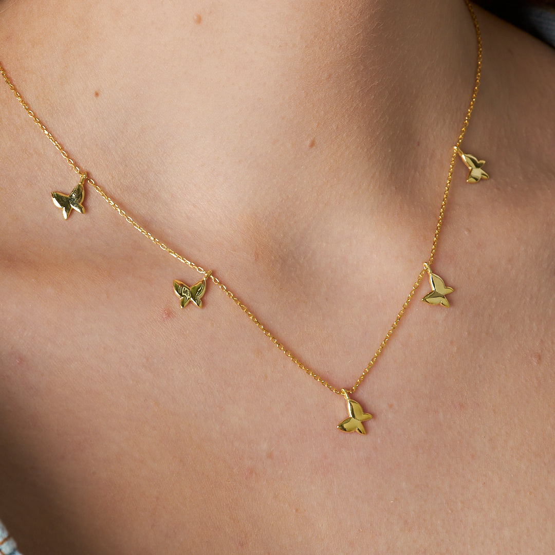 Kelebek Plaka Kolye - 925 GÜMÜŞ