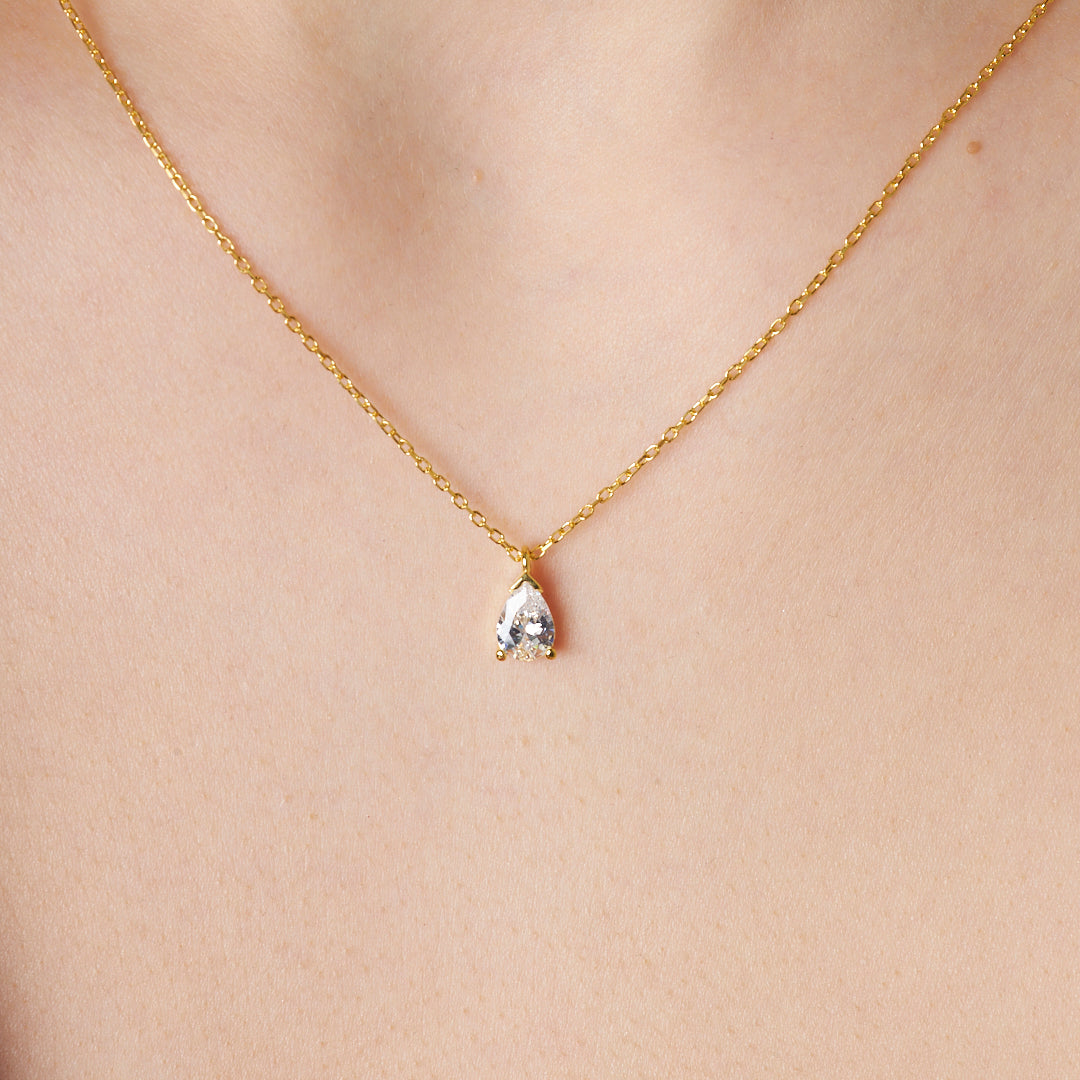 Oval Gözyaşı Kolye - 925 GÜMÜŞ