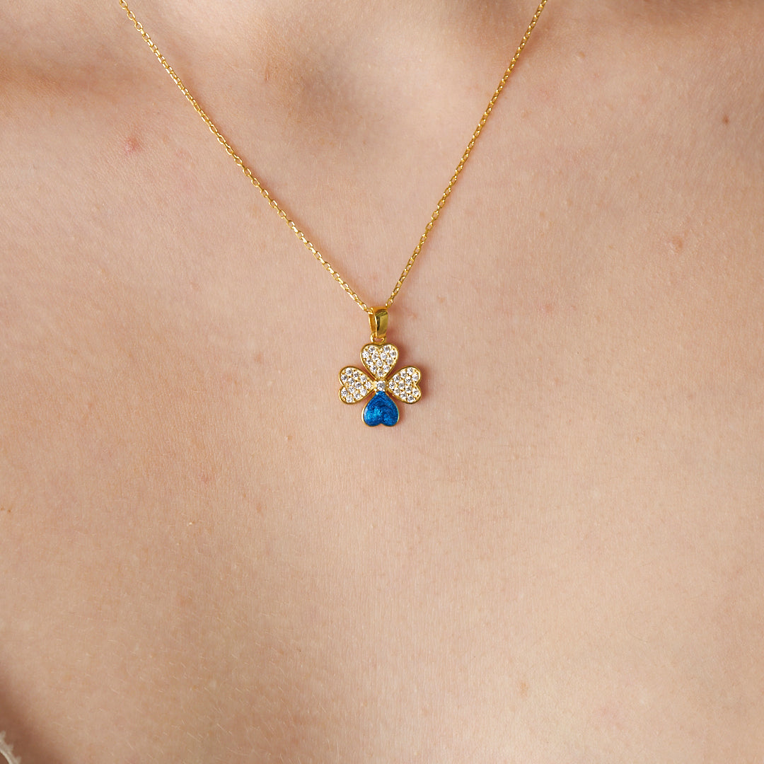 Mavi Detaylı Kolye - 925 GÜMÜŞ