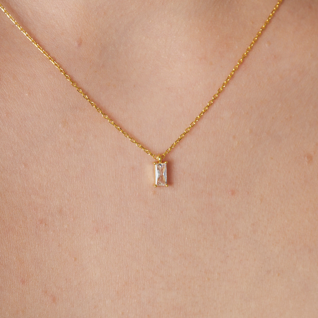 Pırlanta Tutku Baget Kolye - 925 GÜMÜŞ