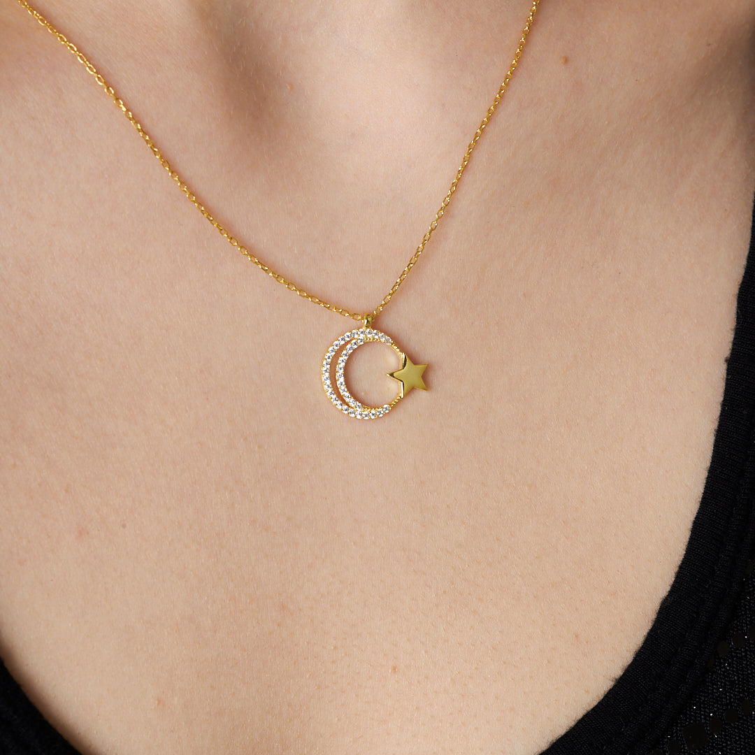 Zirkon Taşlı Yıldız Kolye - 925 GÜMÜŞ