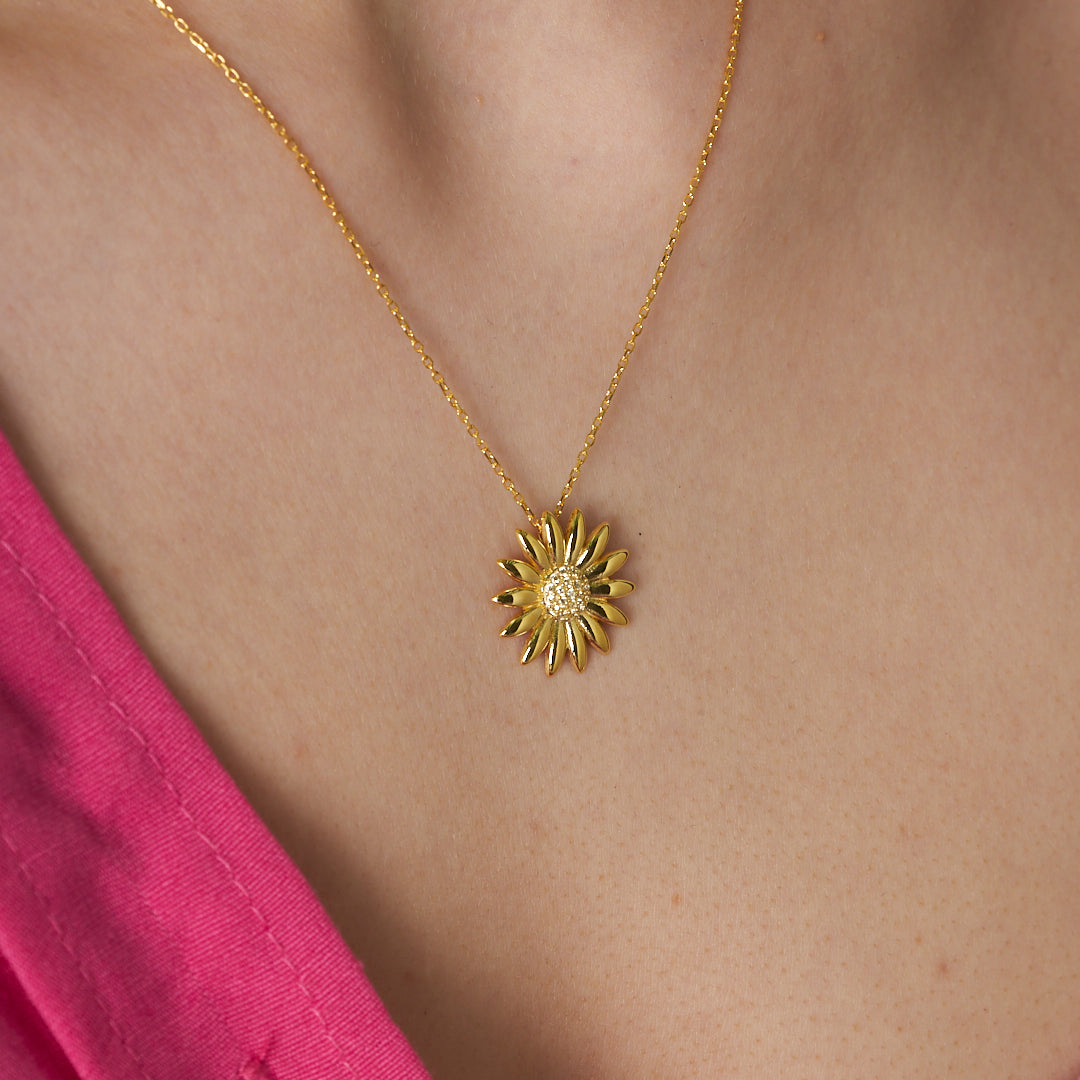 Ayçiçeği Kolye - 925 GÜMÜŞ