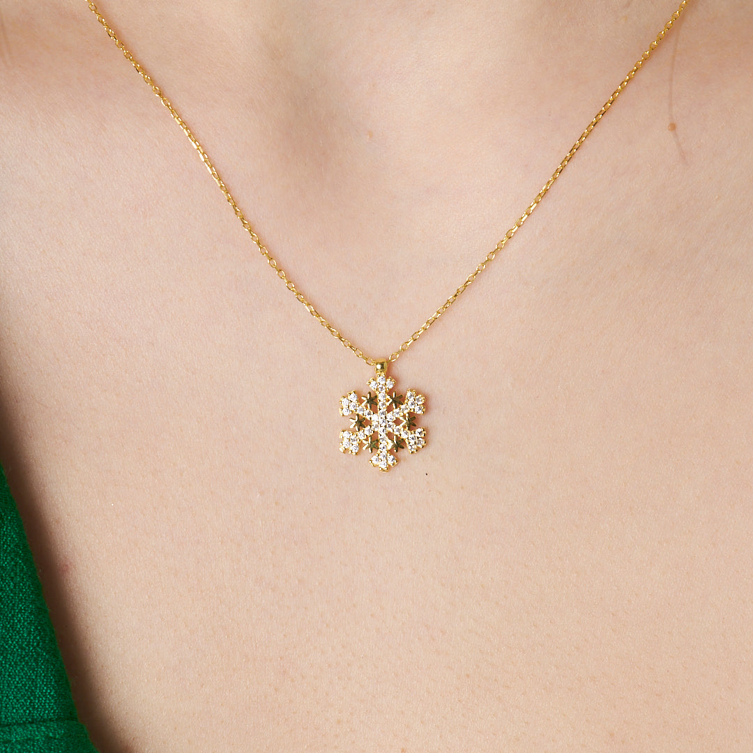 Işıltılı Kar Tanesi Kolye - 925 GÜMÜŞ