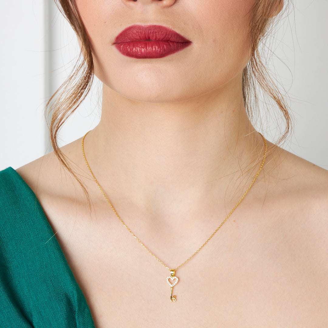 Kalpli Anahtar Kolye - 925 GÜMÜŞ