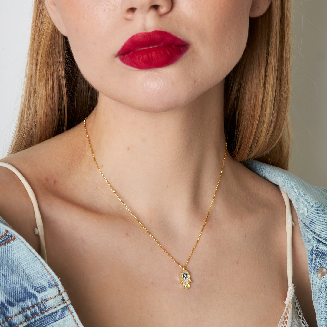 Fatma Ana Eli Zinciri Kolye - 925 GÜMÜŞ