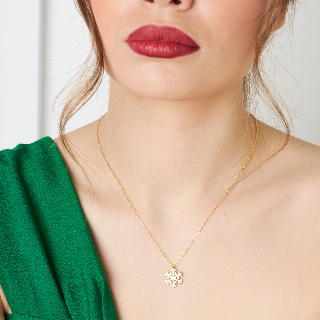 Işıltılı Kar Tanesi Kolye - 925 GÜMÜŞ
