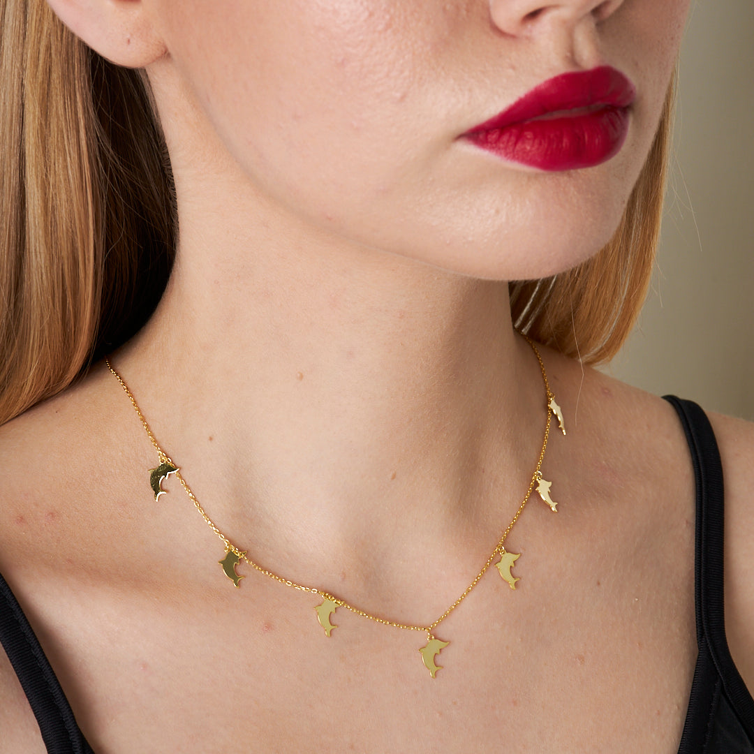 Sıralı Yunus Kolye - 925 GÜMÜŞ