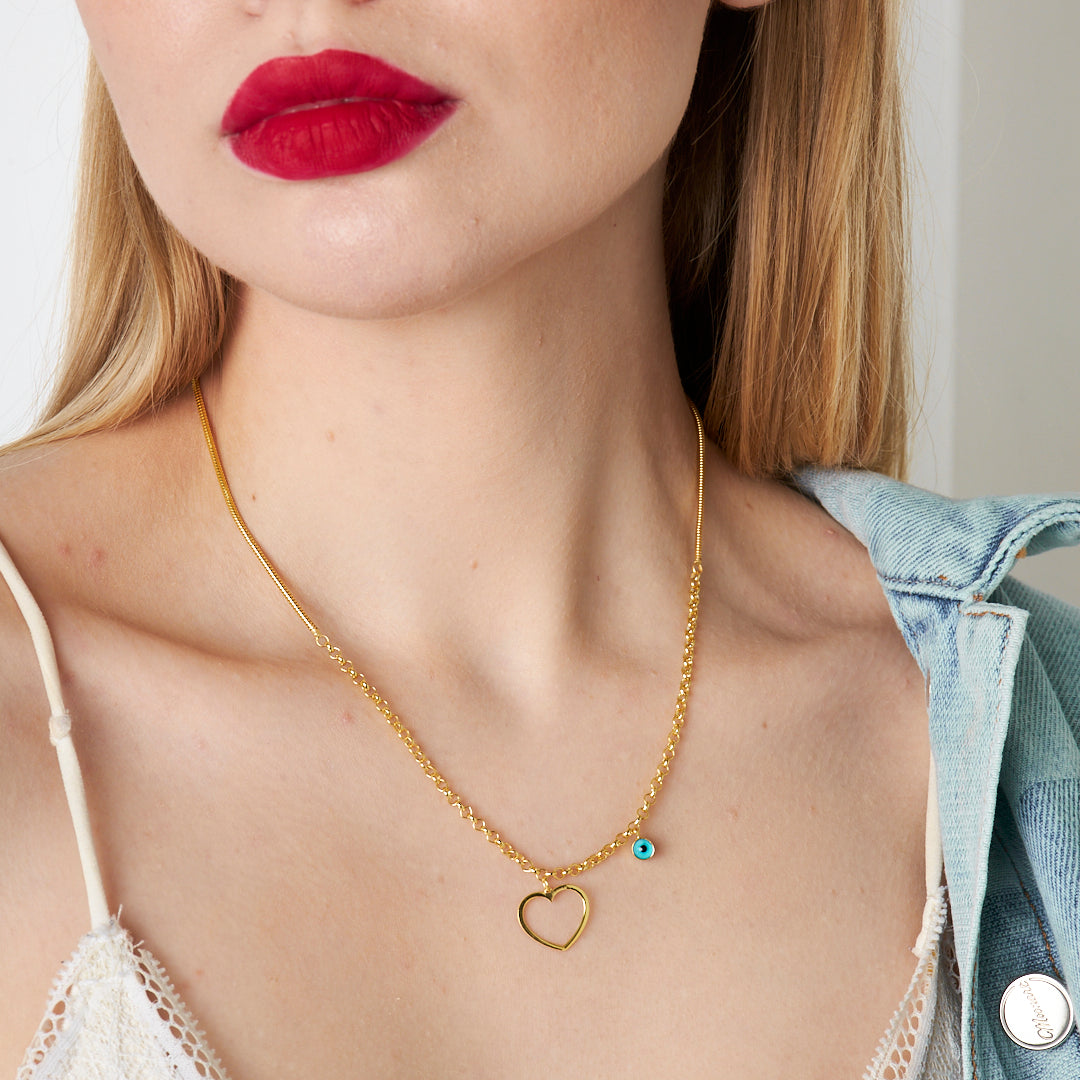 İnce Kalpli Kolye - 925 GÜMÜŞ