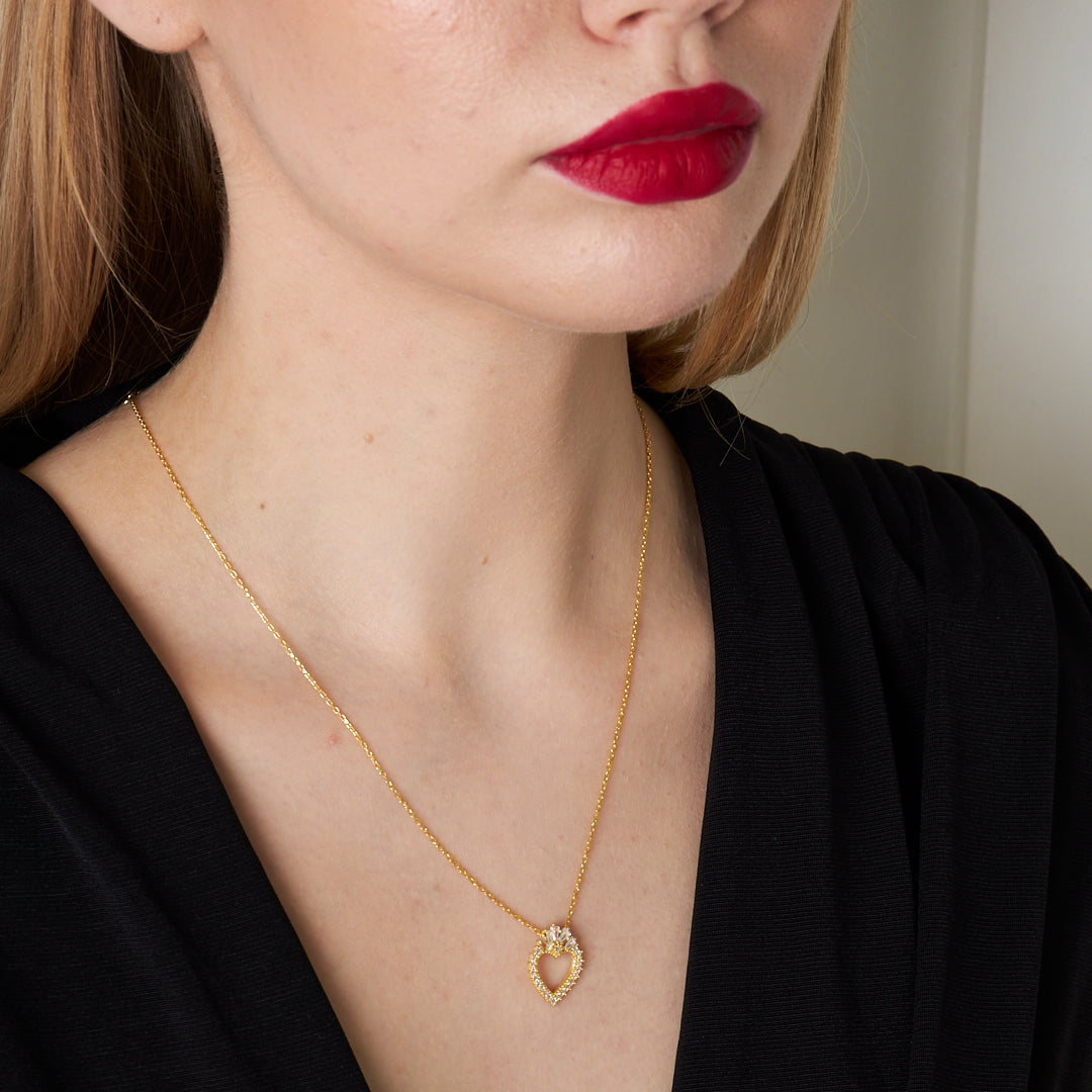 Kraliçe Kalp Kolye - 925 GÜMÜŞ