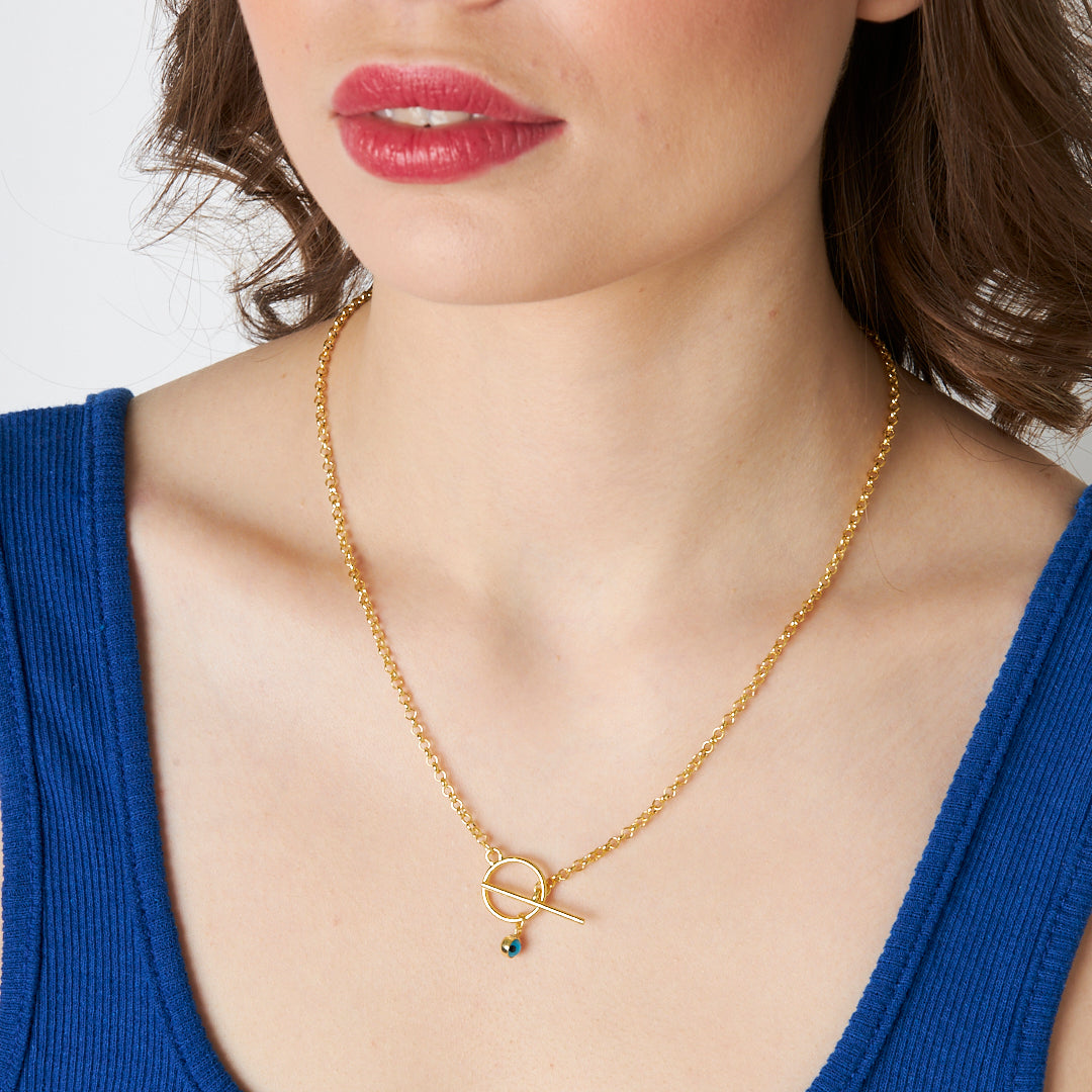 Nazarlı Kilit Zincir - 925 GÜMÜŞ