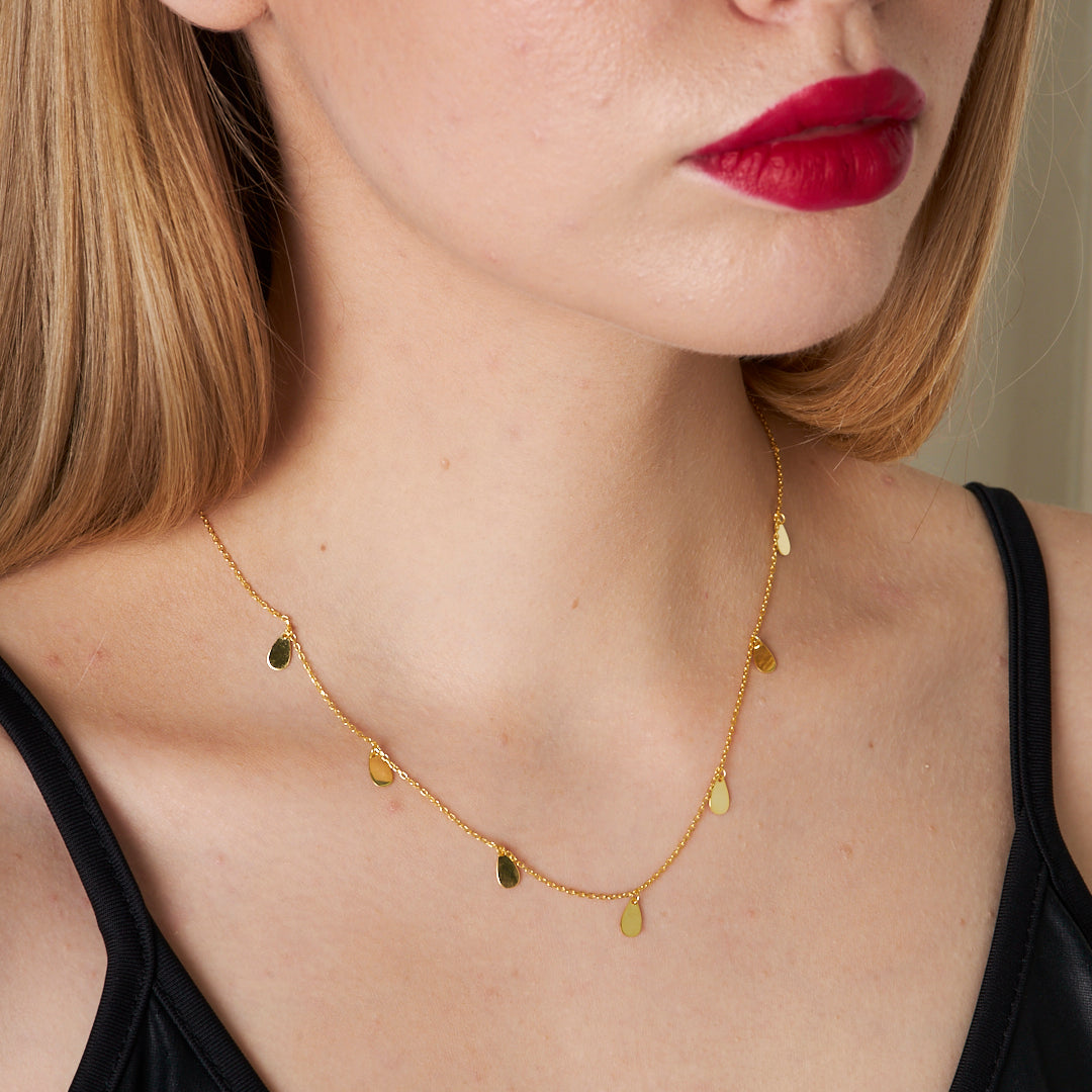 Plaka Damla Kolye - 925 GÜMÜŞ