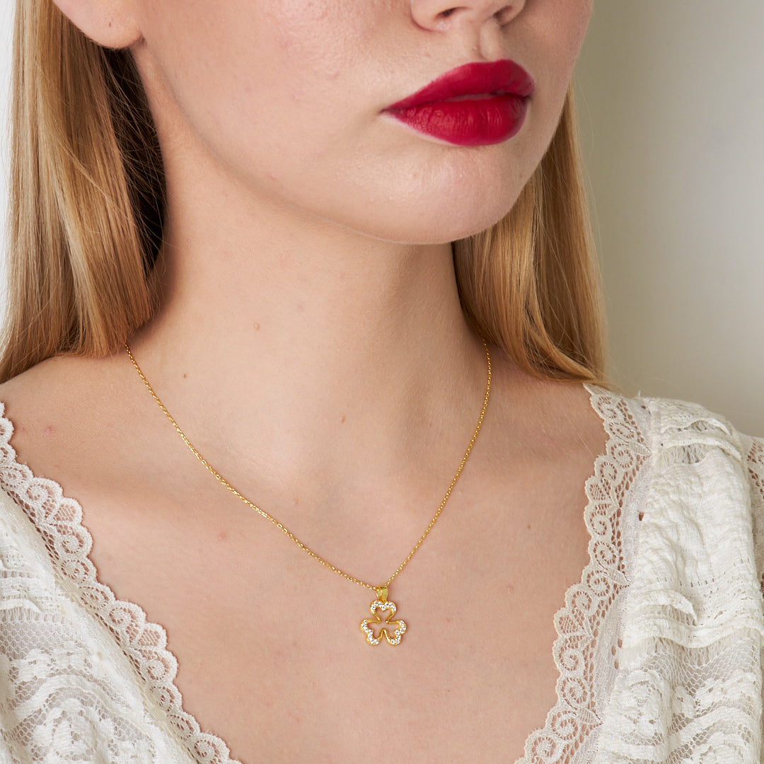 Üç Yapraklı Yonca Kolye - 925 GÜMÜŞ