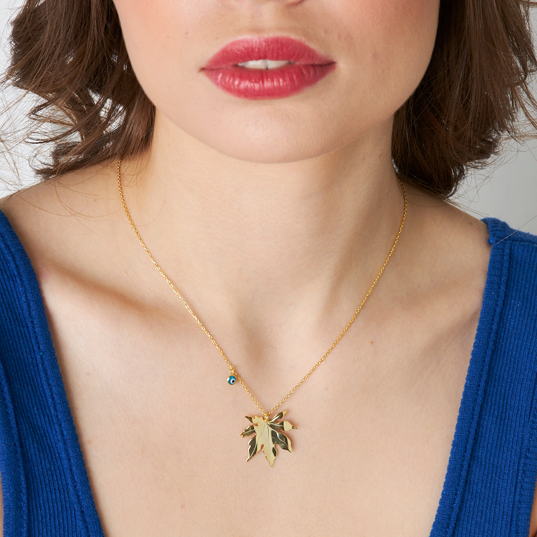 Çınar Yaprağı Kolye - 925 GÜMÜŞ