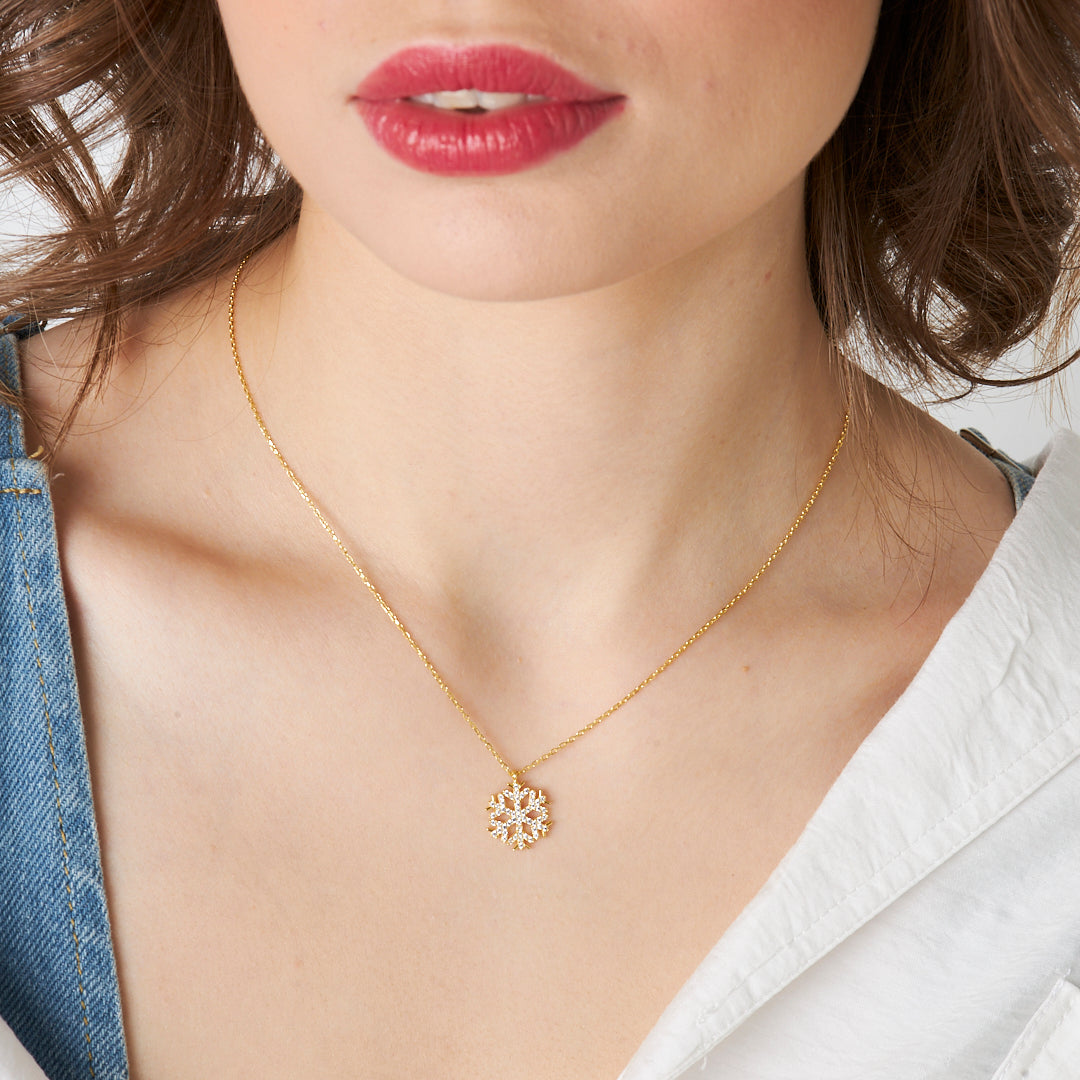 Modern Kar Tanesi Kolye - 925 GÜMÜŞ