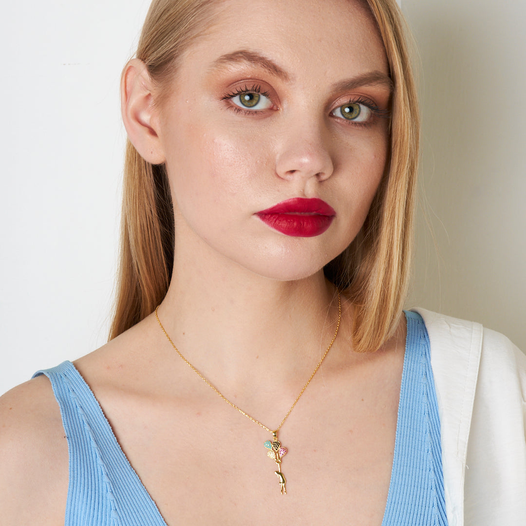 Uçan Balon Kız Kolye - 925 GÜMÜŞ