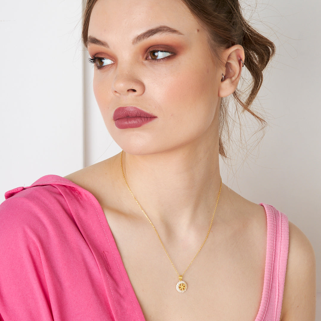 Fiyonklu Kar Tanesi Kolye - 925 GÜMÜŞ