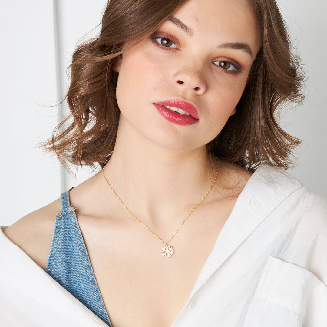 Modern Kar Tanesi Kolye - 925 GÜMÜŞ
