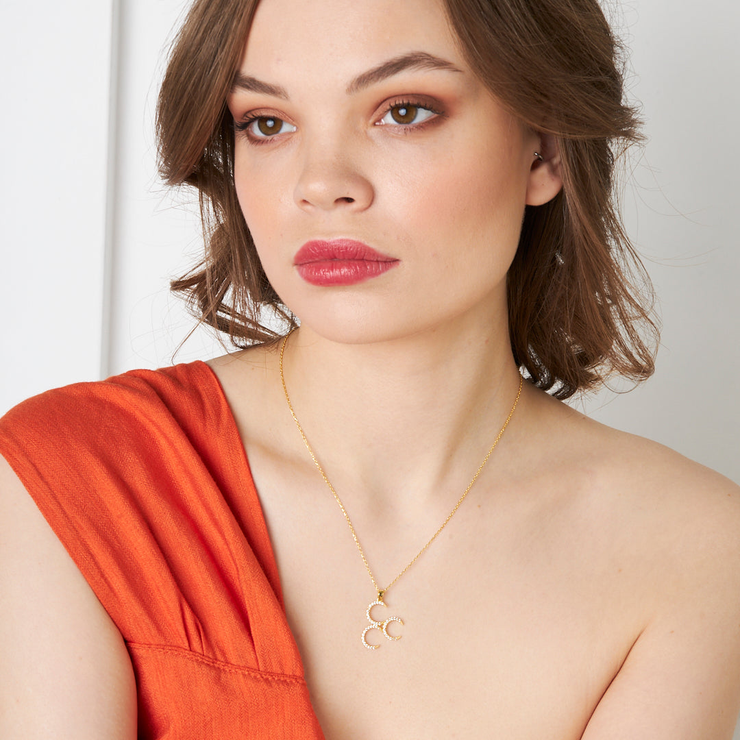 Sıralı Ay Kolye - 925 GÜMÜŞ