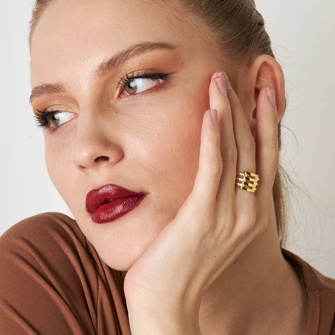 Pürüzsüz Nervürlü Yüzük - 925 GÜMÜŞ