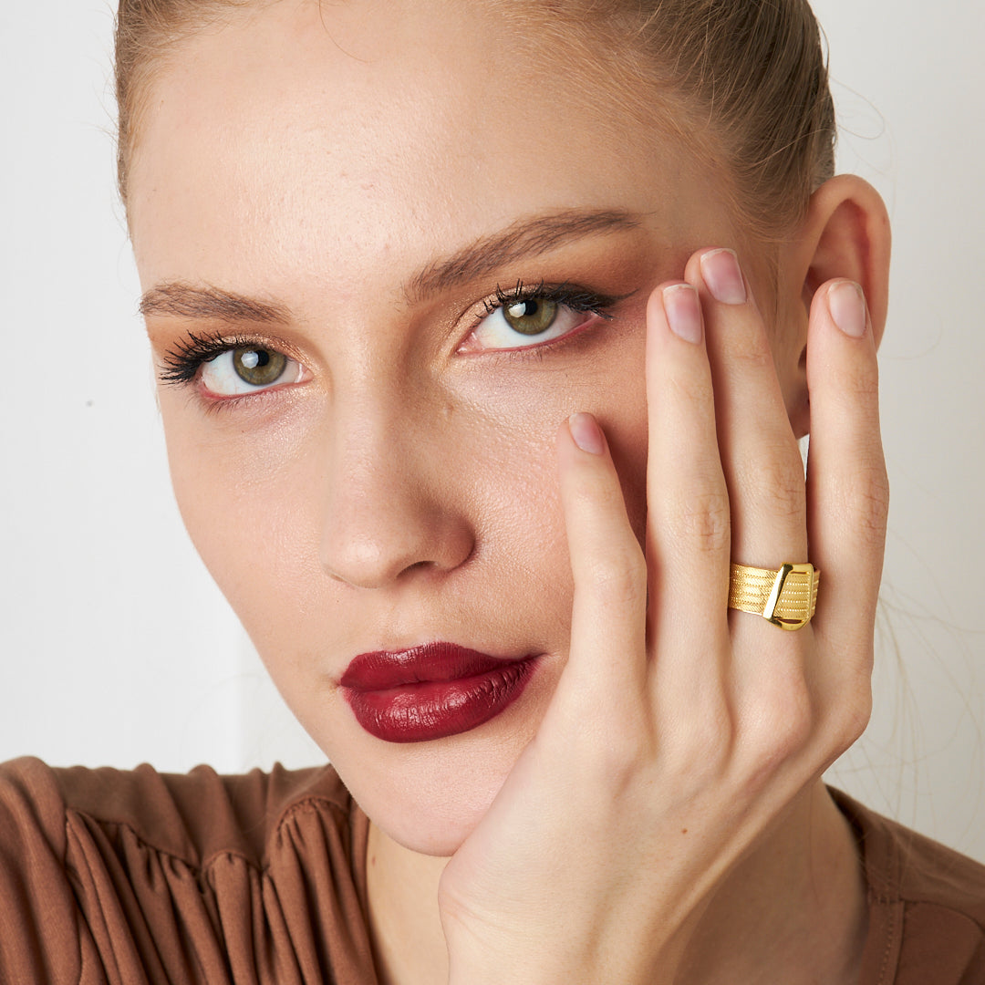 Taşsız Kalın Hasır Yüzük - 925 GÜMÜŞ