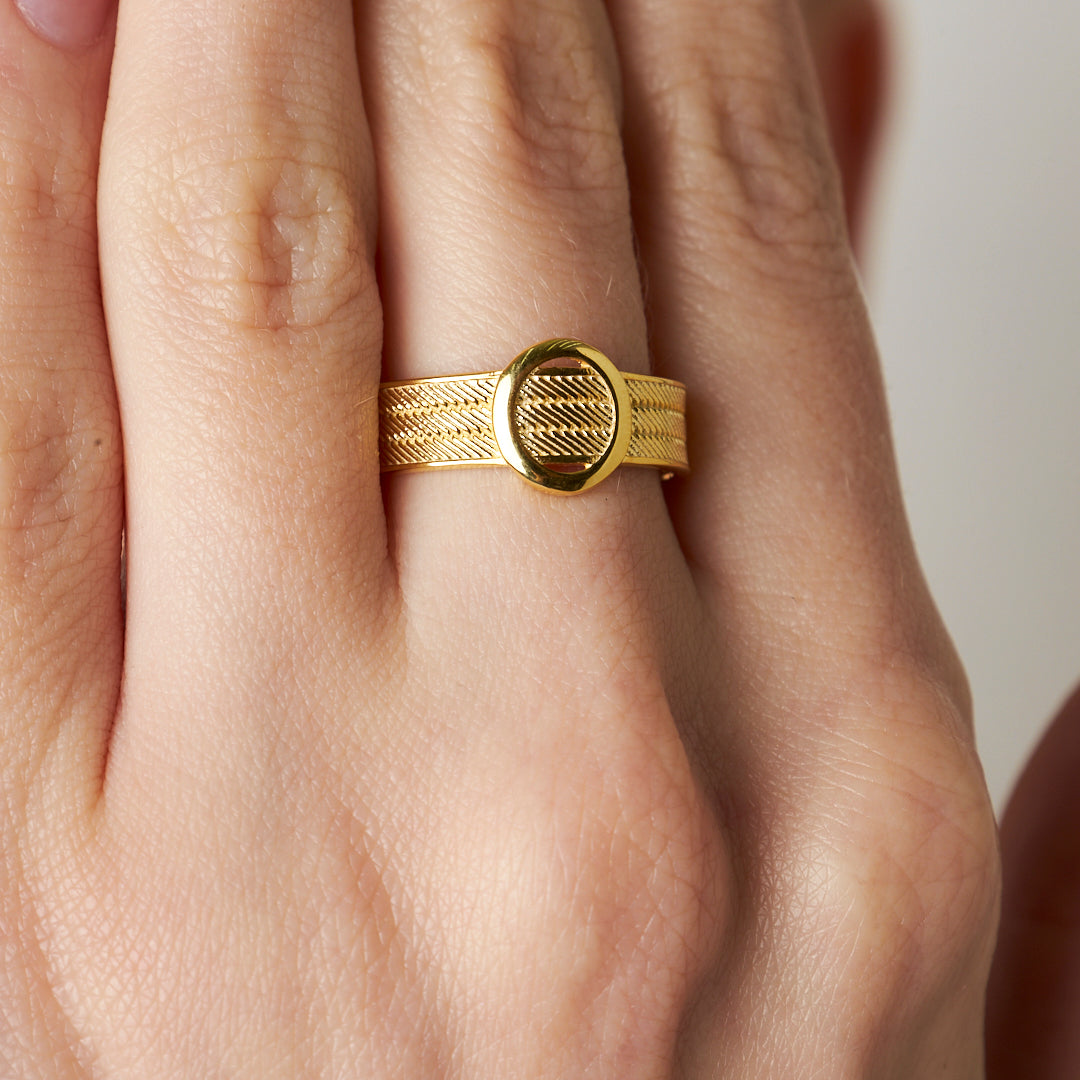 Oval Taşlı Örgü Yüzük - 925 GÜMÜŞ