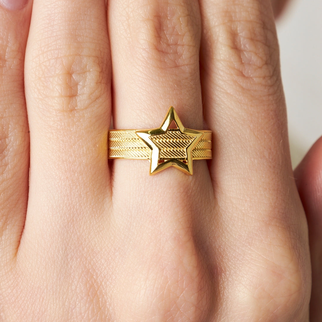 Yıldız Model Hasır Yüzük - 925 GÜMÜŞ