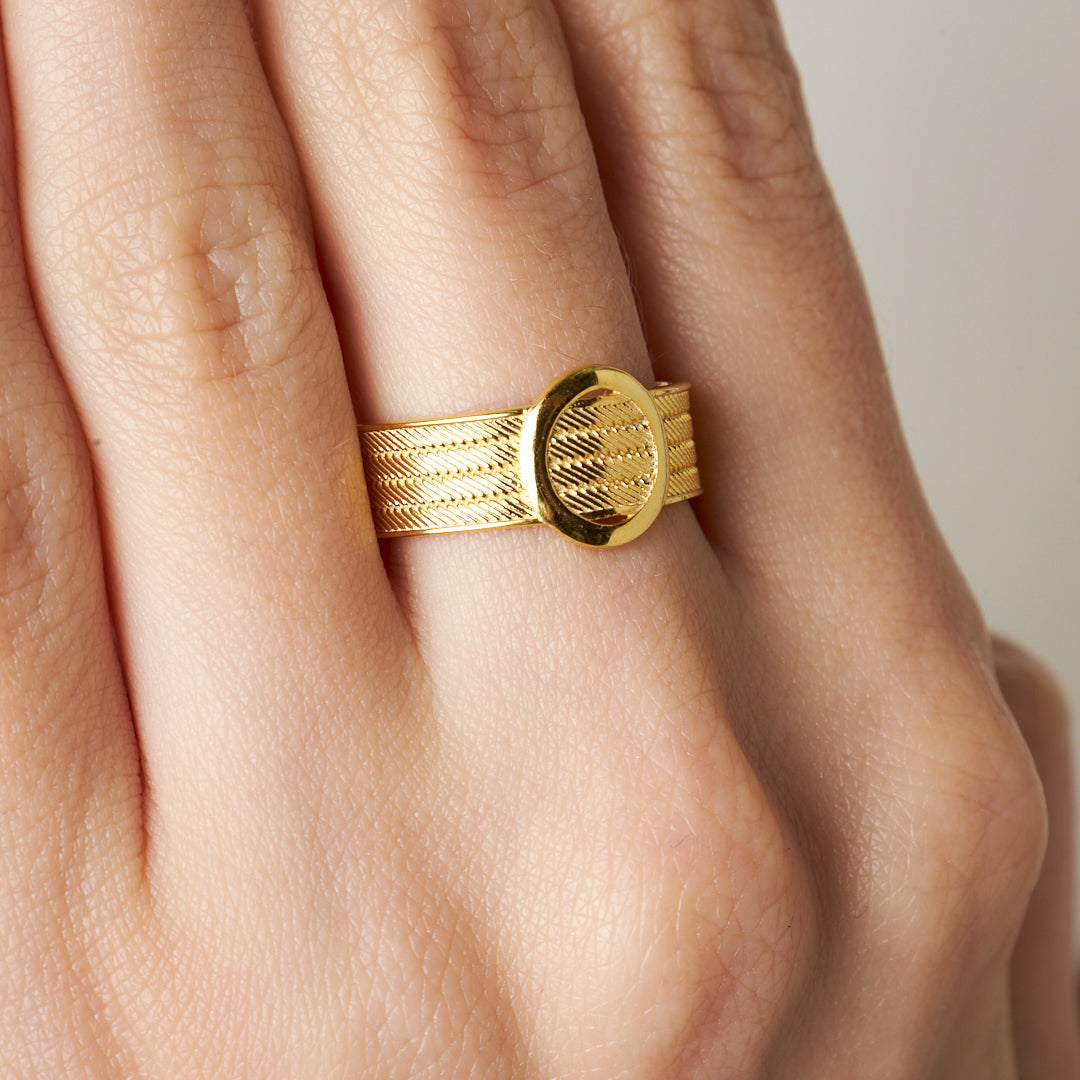 Detaylı Dört Sıralı Yuvarlak Hasır Yüzük - 925 GÜMÜŞ