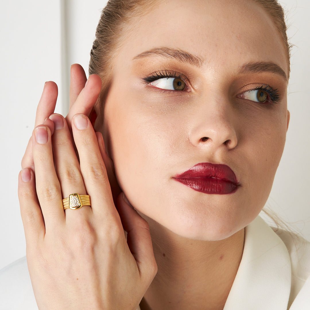 Dört Sıralı Hasır Yüzük - 925 GÜMÜŞ