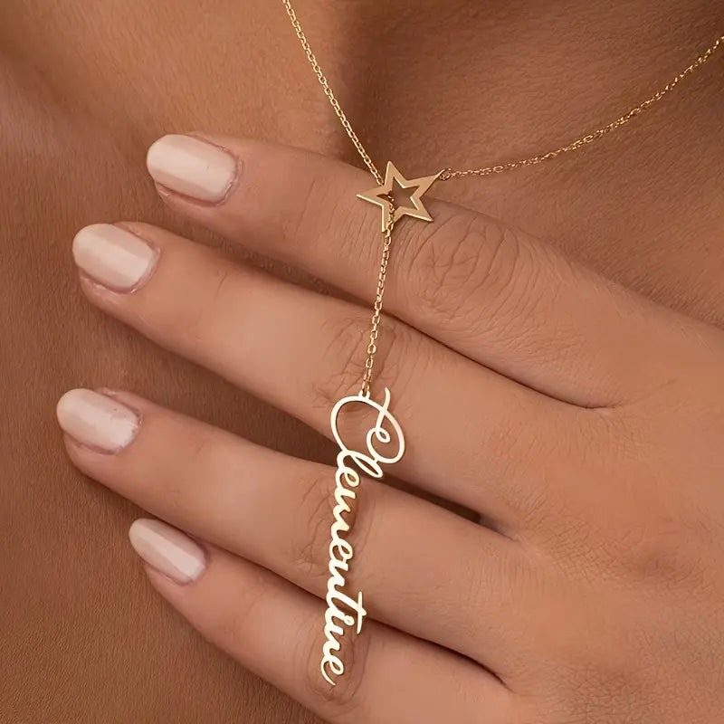 Yıldızlı İsim Sallantılı Star Kolye