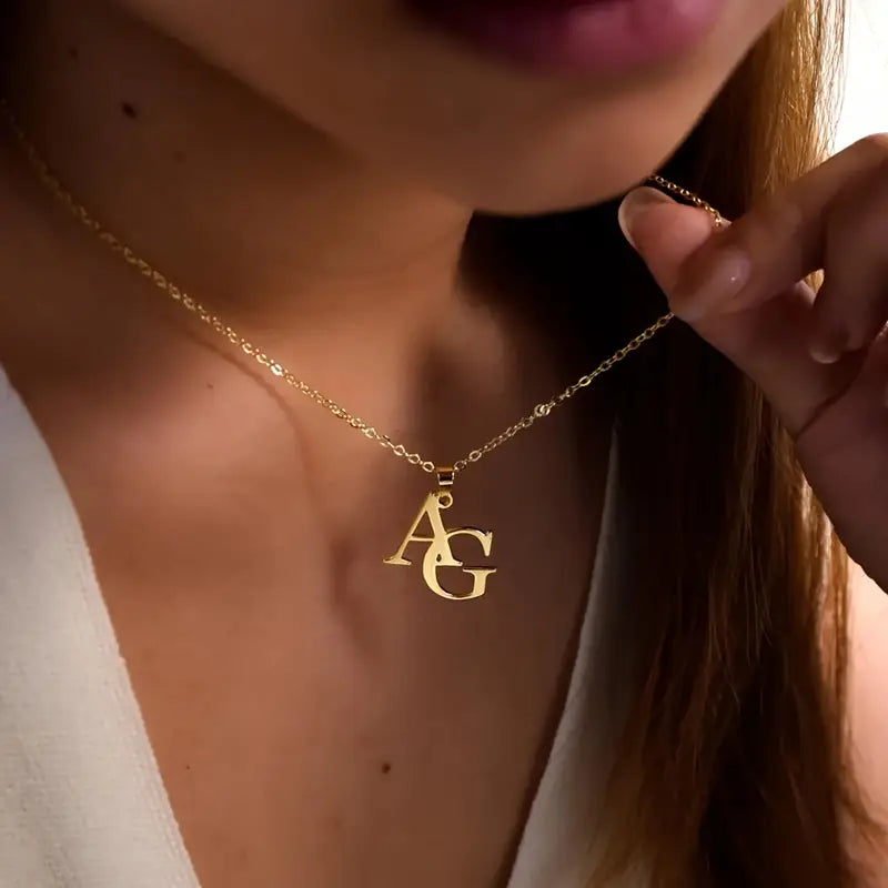 İç İçe İkili Harf Kolye