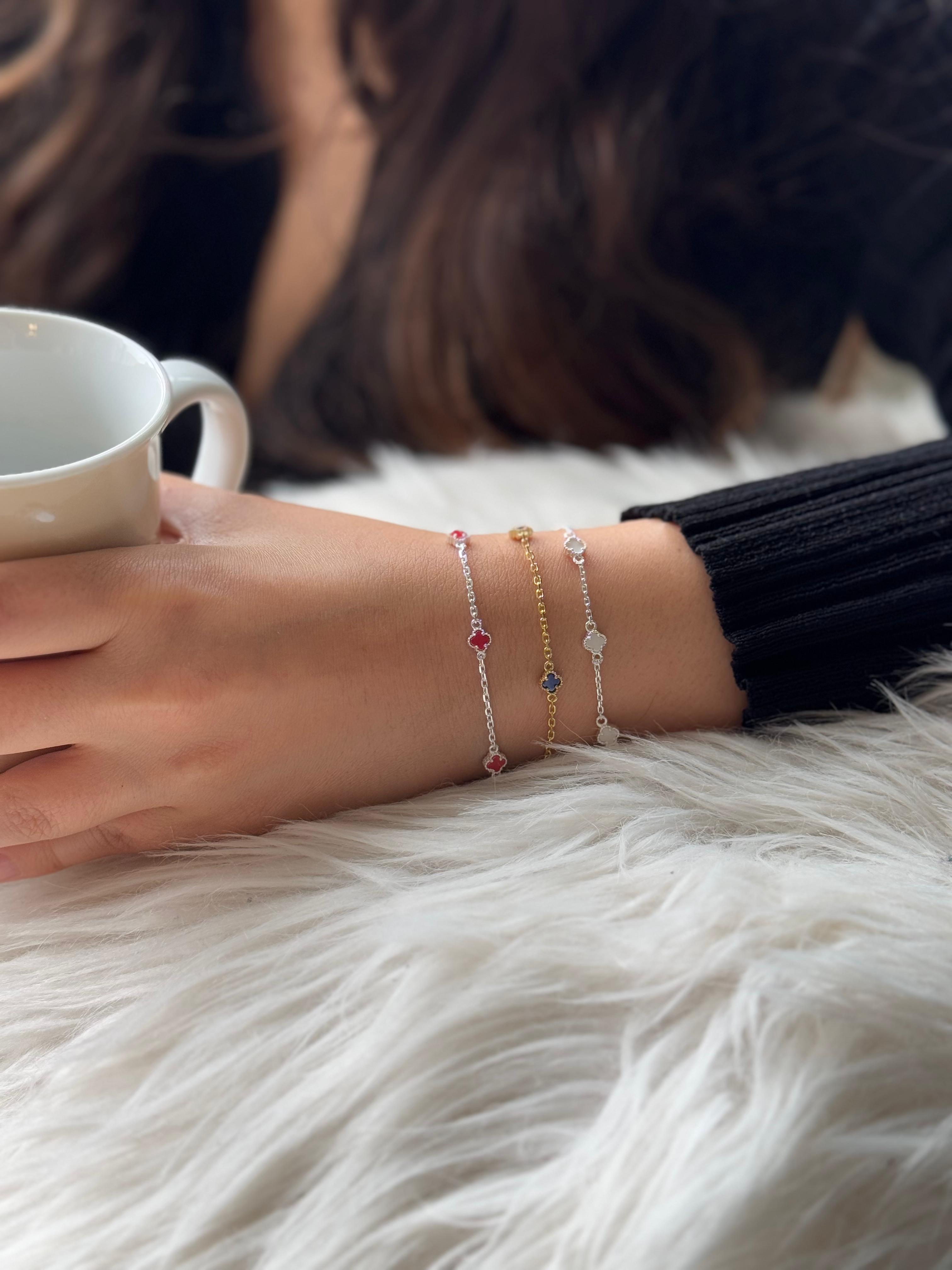 Modern Minimal Yonca Bileklik 925 GÜMÜŞ